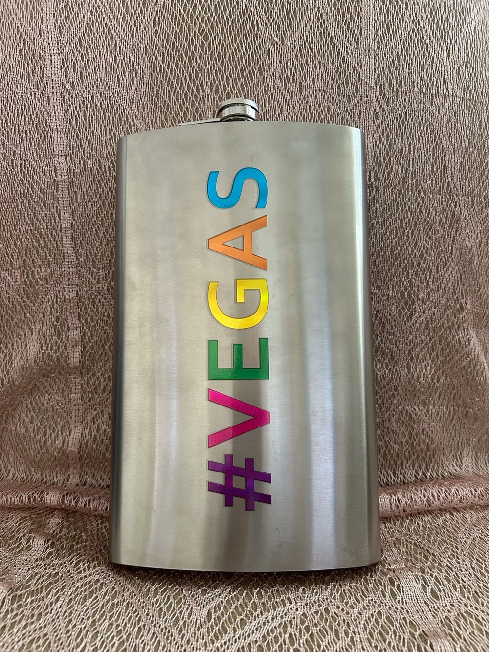 Rainbow #VEGAS Stainless Steel 64 oz Flask